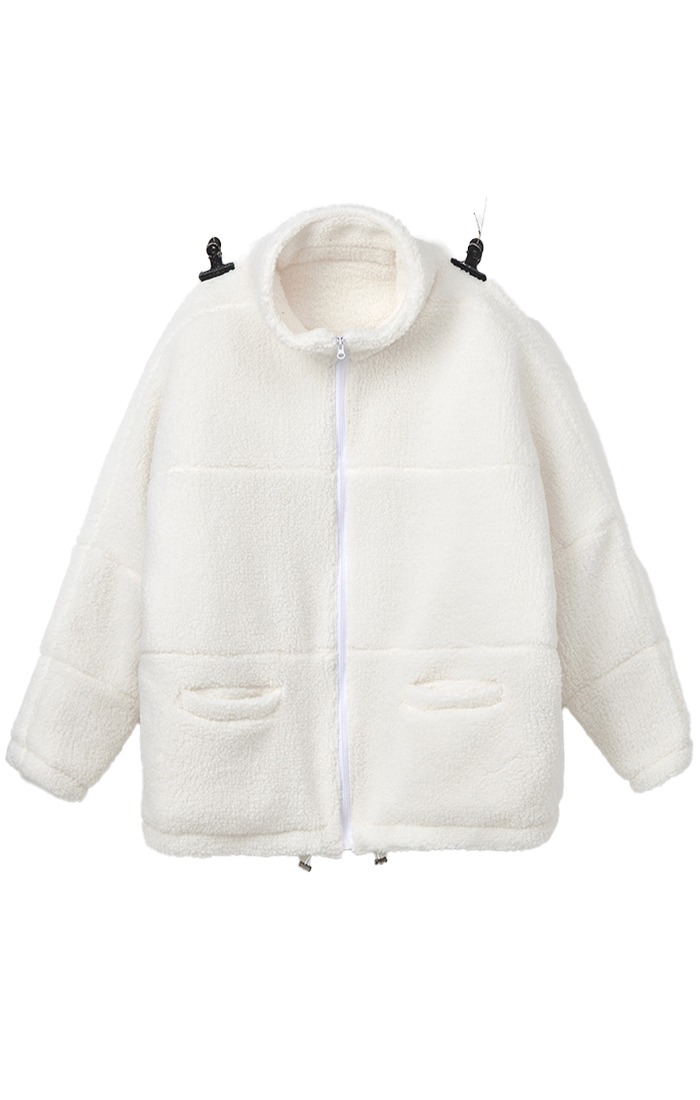White fleece jacket